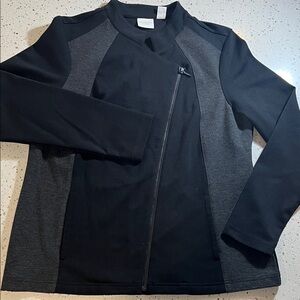 Weekends by Chico's Black Zip-Up Jacket